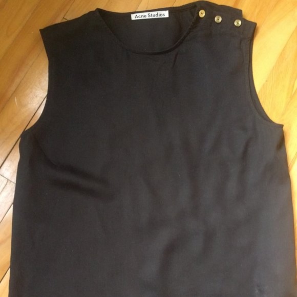Acne Studios Clair Fluid Top - Black and Gold - Picture 8 of 13